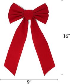 img 1 attached to 12-Pack Red Velvet Bows, 16" x 9", 5-Loop Christmas Bows by JOYIN