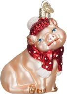 🎄 delightful snowy pig glass blown ornaments: add charm to your christmas tree (12419) логотип