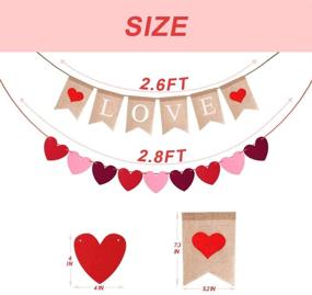 img 3 attached to ❤️ Valentine's Day Felt Heart Garland Banner - DIY Red Heart and Burlap Decoration for Home, Wedding, Classroom, Party - Valentine's Day Decorations, Free