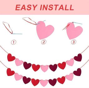 img 1 attached to ❤️ Valentine's Day Felt Heart Garland Banner - DIY Red Heart and Burlap Decoration for Home, Wedding, Classroom, Party - Valentine's Day Decorations, Free
