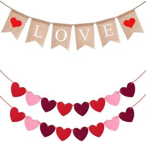 img 4 attached to ❤️ Valentine's Day Felt Heart Garland Banner - DIY Red Heart and Burlap Decoration for Home, Wedding, Classroom, Party - Valentine's Day Decorations, Free