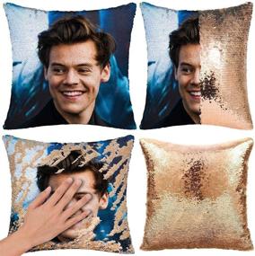 img 4 attached to 🌟 Nalosun Harry Sequin Pillowcase - Funny Harry Gifts with Decorative Throw Pillowcase - Harry Birthday Pillow Cover - Funny Pillow Case in Champagne Gold (1)