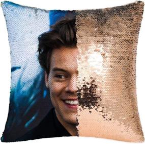 img 2 attached to 🌟 Nalosun Harry Sequin Pillowcase - Funny Harry Gifts with Decorative Throw Pillowcase - Harry Birthday Pillow Cover - Funny Pillow Case in Champagne Gold (1)