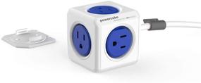 img 4 attached to Allocacoc PowerCube Extended | 5 Outlets, 5ft Cable | Mounting Dock | Surge Protection | Childproof Sockets | ETL Certified | Blue Электрический блок Allocacoc PowerCube Extended | 5 розеток, 5 футовый кабель | Крепление настенное | Защита от перенапряжения | Детская защита розеток | Сертифицировано ETL | Синий