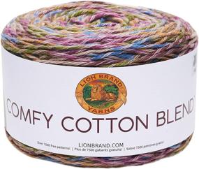 img 2 attached to 🧶 Lion Brand Comfy Cotton Blend Stained Glass Yarn Pack (756-704) - 3-Skein Factory Bundle, Same Dye Lot, with Artsiga Crafts Project Bag