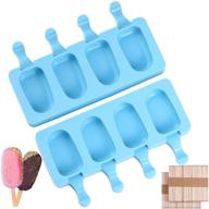 🍦 silicone popsicle cakesicle mold tray - 2x4 food grade bpa free ice pop molds, reusable cake pop shape - oval ice cream mould & easy frozen treat maker set for kids and adults logo