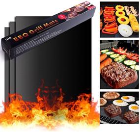 img 4 attached to 🔥 On'h BBQ Grill Mat - Set of 3 Heavy Duty Non-Stick Mats for Ribs, Shrimps, Steaks, Burgers, & Vegetables - Reusable for Gas, Charcoal, & Electric Grills - Best Grilling Accessories: A Comprehensive Review