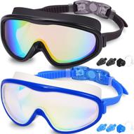 🏊 loeo 2-pack wide vision swim goggles for adults - ideal for men, women, youth, and teens (over 15) logo