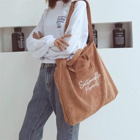 img 1 attached to 👜 Casual Corduroy Tote Bag: Stylish Handbag for Women and Girls