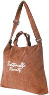 👜 casual corduroy tote bag: stylish handbag for women and girls logo