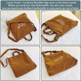 img 2 attached to 👜 Casual Corduroy Tote Bag: Stylish Handbag for Women and Girls