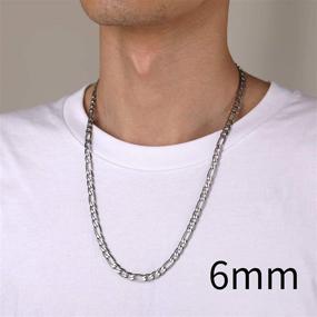 img 3 attached to ChainsHouse Figaro Chain Necklace Stainless Steel/18K Gold Plated - Wide Range of Sizes 18"-30" - Versatile Gift Box Included