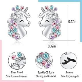 img 1 attached to 🦄 Hypoallergenic Crown Unicorn Earrings – Ideal Birthday & Christmas Jewelry Gift for Girls, Daughter, Granddaughter, Niece