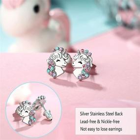 img 2 attached to 🦄 Hypoallergenic Crown Unicorn Earrings – Ideal Birthday & Christmas Jewelry Gift for Girls, Daughter, Granddaughter, Niece