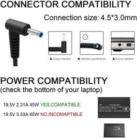 img 3 attached to 💻 HP Smart Blue Tip Compatible Laptop Charger for Pavilion x360 11 13 15, Elitebook Folio 1040 G1, Stream 13 11 14, Spectre Ultrabook 13, Envy x2 & More - AC Adapter Power Supply (Part Numbers: 741727-001 740015-003)