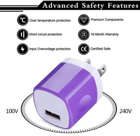 img 3 attached to CIQILY 5-Pack USB Charger: 1A/5V адаптер питания для Phone X 8 7 6 Plus, iPad, Samsung, LG и других устройств