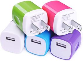 img 4 attached to CIQILY 5-Pack USB Charger: 1A/5V адаптер питания для Phone X 8 7 6 Plus, iPad, Samsung, LG и других устройств