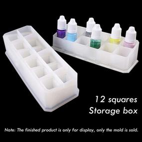 img 2 attached to 🎁 iSuperb 12-Slot Silicone Resin Model Epoxy Casting Jewelry Box for DIY Little Accessories, Lipstick Storage, and Home Decoration