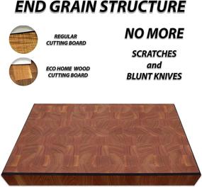 img 1 attached to 🔪 Premium 20x14x2 Large End Grain Butcher Block Cutting Board for Kitchen - Non-Slip Solid Hardwood Wooden Chopping Block with Handle - Heavy-Duty & Durable Cherry Chop Board