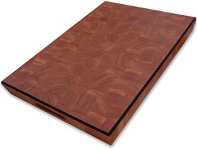 img 4 attached to 🔪 Premium 20x14x2 Large End Grain Butcher Block Cutting Board for Kitchen - Non-Slip Solid Hardwood Wooden Chopping Block with Handle - Heavy-Duty & Durable Cherry Chop Board