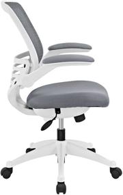 img 2 attached to 😊 Modway Edge Mesh Office Chair: Gray with White Base & Flip-Up Arms - Ideal for Computer Desks