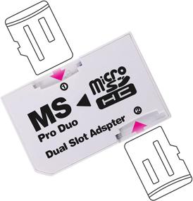 img 1 attached to 📸 Cuziss Dual Slot MicroSD Micro SDHC Adapter for PSP Sony - Enhancing Memory Stick Compatibility