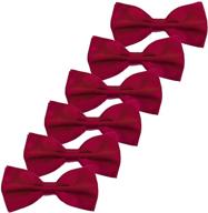 👔 set of 6 adjustable pre tied bowties - solid color formal bow ties for boys logo