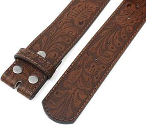 img 2 attached to Brown Leather Men's Accessories with Embossed Western Scrollwork