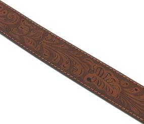 img 1 attached to Brown Leather Men's Accessories with Embossed Western Scrollwork