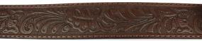 img 3 attached to Brown Leather Men's Accessories with Embossed Western Scrollwork