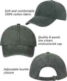 img 2 attached to TSSGBL Vintage Cotton Washed Baseball Caps: Adjustable Unisex Hats with Low Profile, Unstructured Design - Classic Retro Dad Style