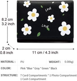 img 3 attached to 👜 Tri Fold Leather Cartoon Women's Handbags & Wallets with Pattern Designs