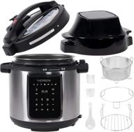 🥘 thomson tfpc607 9-in-1 pressure cooker and air fryer: dual lid, slow cooker, digital display, stainless steel логотип