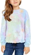 👕 utyful girls kids cute tie dye print sweatshirt: stylish long sleeve pullover tee tops logo