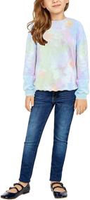 img 2 attached to 👕 Utyful Girls Kids Cute Tie Dye Print Sweatshirt: Stylish Long Sleeve Pullover Tee Tops