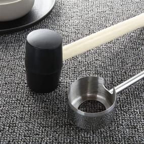 img 2 attached to 🥥 FengWu Coconut Opener - High-Quality Stainless Steel Coco Jack Tool for Young Coconuts - Food Grade Opener Kit with Rubber Mallet