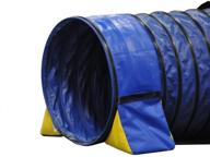 premium blue pvc dog agility tunnel bag - non-constricting design for cool runners tunnel hugging logo