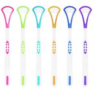 👅 soft tongue scraper for healthy oral care - 6pcs tongue cleaner oral health tools for adults and kids by maxin logo