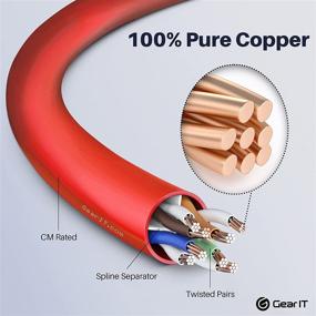 img 1 attached to 🔌 GearIT 10 Pack, Ethernet-кабель Cat 6 Cat6 Snagless Patch 6 футов - красный для эффективных компьютерных LAN-соединений с 10-портовым коммутатором POE, поддерживающим 10 портов Gigabit