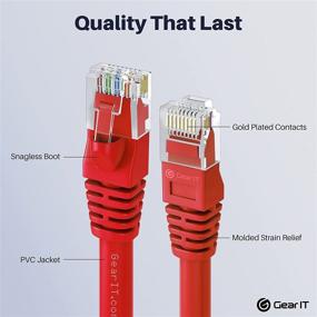 img 2 attached to 🔌 GearIT 10 Pack, Ethernet-кабель Cat 6 Cat6 Snagless Patch 6 футов - красный для эффективных компьютерных LAN-соединений с 10-портовым коммутатором POE, поддерживающим 10 портов Gigabit
