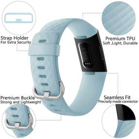 img 3 attached to Waterproof Compatible Hamile Bands for Fitbit Charge 4/3 SE - Aqua, Small