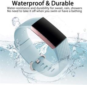 img 1 attached to Waterproof Compatible Hamile Bands for Fitbit Charge 4/3 SE - Aqua, Small