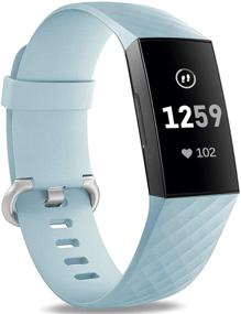 img 4 attached to Waterproof Compatible Hamile Bands for Fitbit Charge 4/3 SE - Aqua, Small