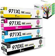 kingjet 970xl 971xl compatible ink cartridge replacement - officejet pro x576dw 🖨️ x451dn x451dw x476dw x476dn x551dw printers - 4 pack (black, cyan, magenta, yellow) logo