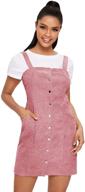 👗 floerns corduroy pinafore overall with pockets for women's clothing in jumpsuits, rompers & overalls logo