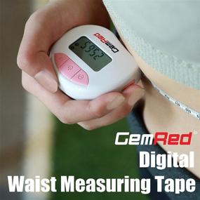 img 1 attached to GemRed Digital Body Circumference Tape Measure: Waist and Bicep Measurement Tool with Auto-Locking and Retractable Feature (Blue)