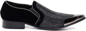 img 1 attached to Dazzling Rhinestone Men's Loafers & Slip-Ons: Crisiano Fashion Sparkle Designer Shoes