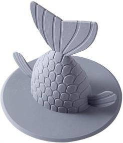 img 4 attached to HEMOTON Recyclable Fish Shape Bathtub Drain Stopper - Grey, Size L