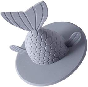 img 2 attached to HEMOTON Recyclable Fish Shape Bathtub Drain Stopper - Grey, Size L