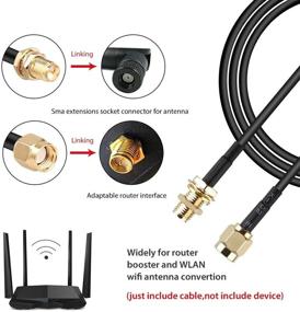 img 1 attached to 🔌 5-Pack 16ft RP-SMA Male to RP-SMA Female WiFi Antenna Extension Coaxial Cable for Network Router, Bridge, IP Camera, Signal Booster, Repeater, Wireless Adapter